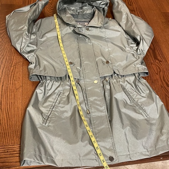 FLEET STREET women’s oversized trench coat green removable hood adjust waist L - Picture 13 of 17